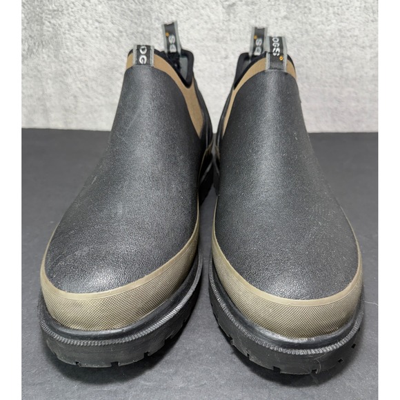 Bogs Tillamook Bay Waterproof Boots Mens 12 Black Olive Rubber Slip On 68142-001 main image 2